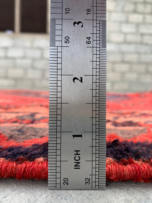 9'4 x 5'0 Hand-Knotted Persian Wool Rug - Red Geometric Tribal Medallion Design - KBHM-998