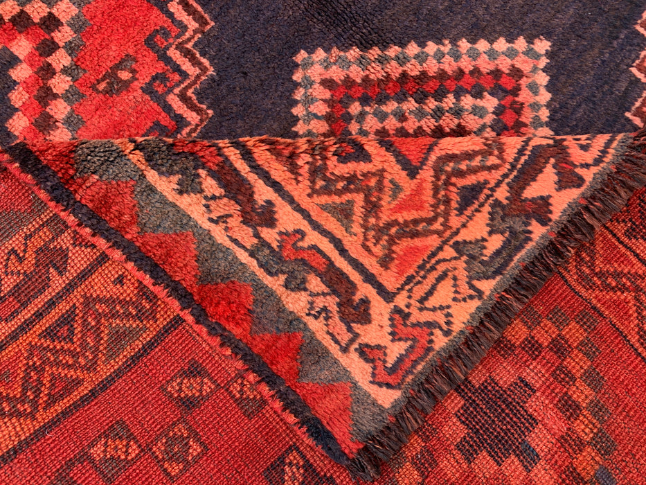 9'4 x 5'0 Hand-Knotted Persian Wool Rug - Red Geometric Tribal Medallion Design - KBHM-998