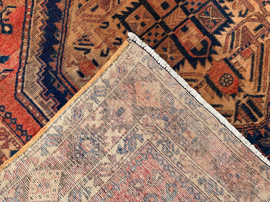 6'7 x 5'3 Hand-Knotted Persian Wool Rug - Faded Peach Tribal Medallion Design - KBHM-999