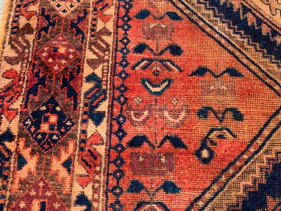 6'7 x 5'3 Hand-Knotted Persian Wool Rug - Faded Peach Tribal Medallion Design - KBHM-999