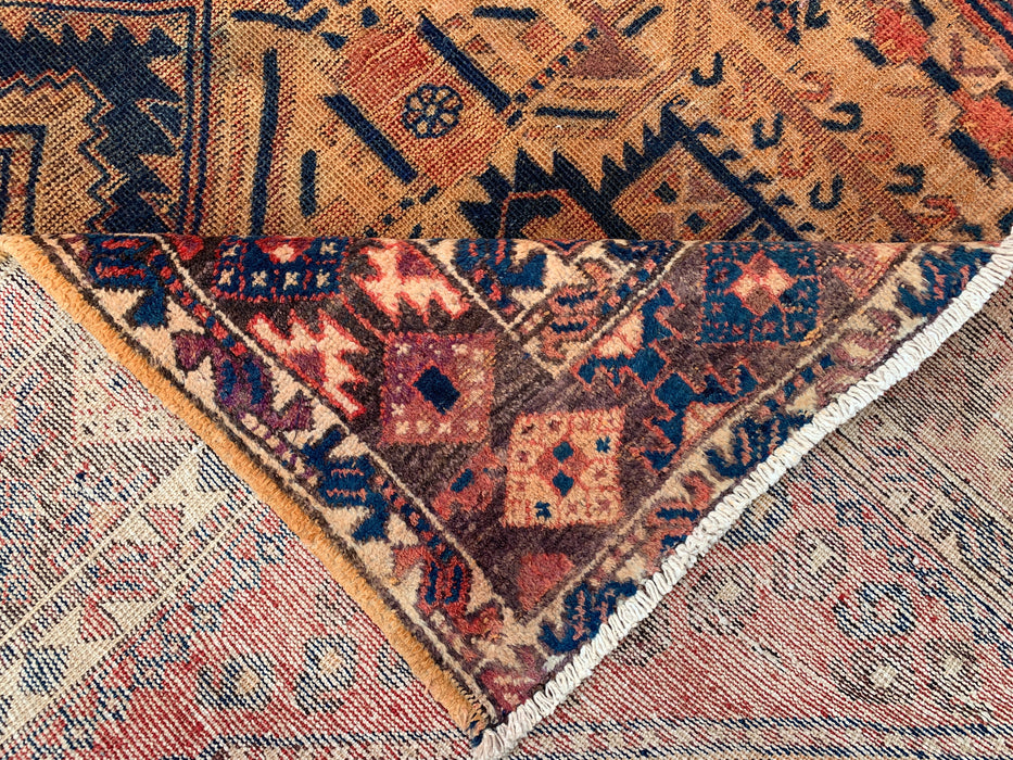 6'7 x 5'3 Hand-Knotted Persian Wool Rug - Faded Peach Tribal Medallion Design - KBHM-999