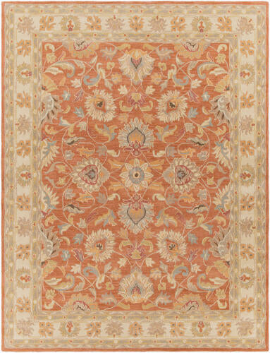 Caesar Handmade Wool Rug — Rust / Burnt Orange | CAE-1124 - performance