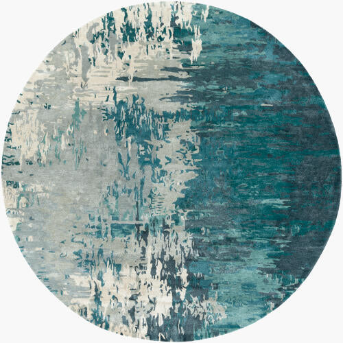 Banshee Handmade Wool & Viscose Rug — Teal | BAN-3343