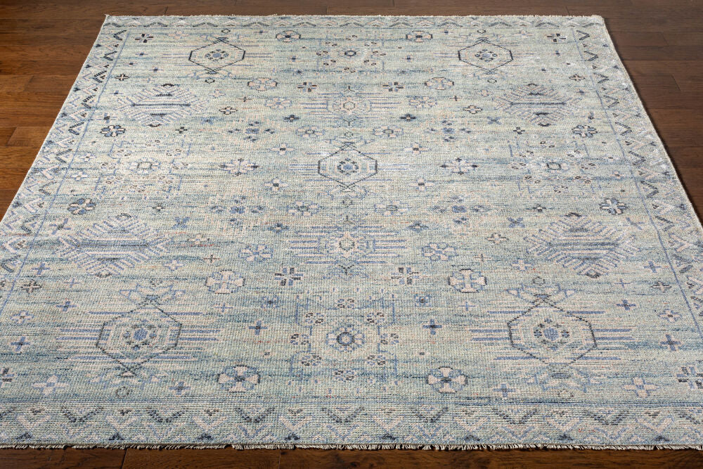 Almeria Hand Knotted Rug — Denim / Dusty Sage | ALM-2302
