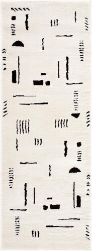 Livabliss Freud Machine Woven Rug — Ivory / Black | FEU-2333