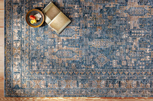 Livabliss Mirabel Machine Woven Rug — Denim / Camel | MBE-2301