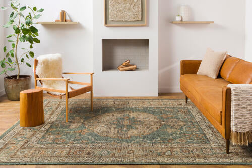 Reign Handmade Wool Rug — Teal & Terracotta Medallion Design | REG-2304