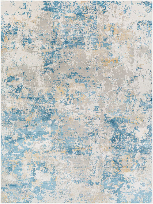 Aisha Machine Woven Rug — Light Blue / Mustard | AIS-2302