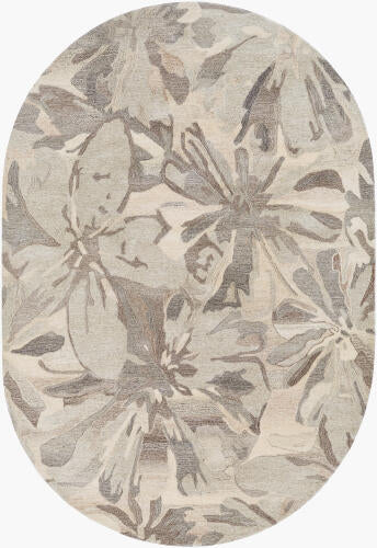 Athena Handmade Wool Floral Rug — Taupe | ATH-5150