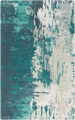 Banshee Handmade Wool & Viscose Rug — Teal | BAN-3343