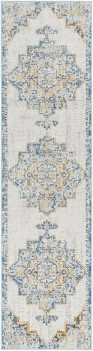 Ankara Machine Woven Rug — Ivory / Blue | AKR-2309