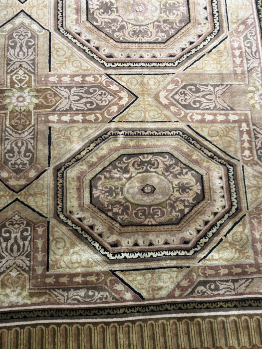 8’x10’ Hand-Knotted Persian-Style (Indo-Persian) Wool Area Rug- Multi/Green