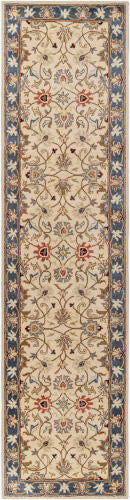 Caesar Handmade Wool Rug — Beige / Denim | CAE-1125