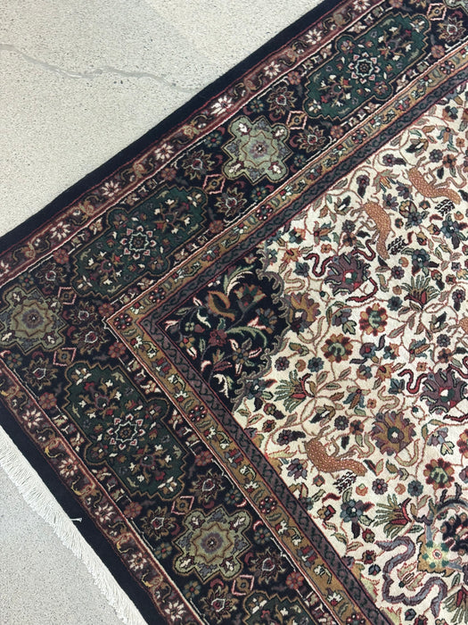 8’x10’ Hand-Knotted Persian-Style (Indo-Persian) Wool Area Rug- Multi/Green