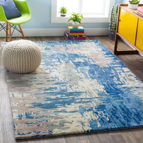 Banshee Handmade Wool & Viscose Rug — Blue Multi | BAN-3342