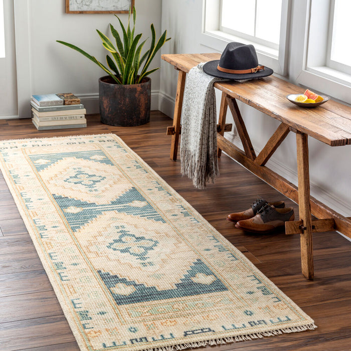 Anadolu Hand Knotted Rug — Teal / Cream | AAU-2301