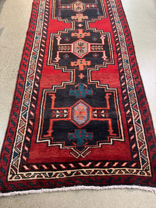 3’9 x 13’ Tribal Silk/Wool Hand-knotted