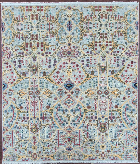 8x10 ft. Hand knotted Carpet, Orintal Bijar Embossed design, Grey/Beige