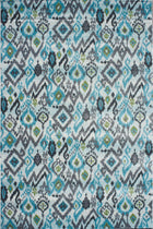 8'X10' High-Graded Polyester Modern Ikat Style Area Rug- Blue/Multi (Power-Loomed)