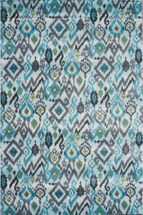 8'x10' Power-Loomed Modern Ikat Style Blue/Multi Area Rug – KB Rugs