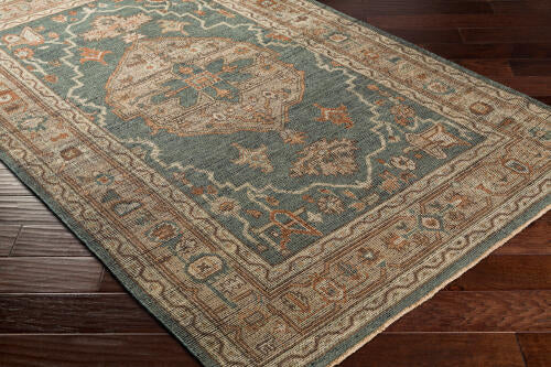 Reign Handmade Wool Rug — Teal & Terracotta Medallion Design | REG-2304
