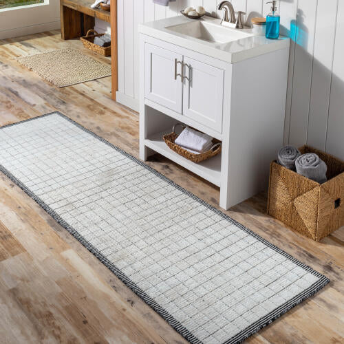 Carre Handmade Rug — Light Beige / Charcoal | CCR-2301 - colour & pattern