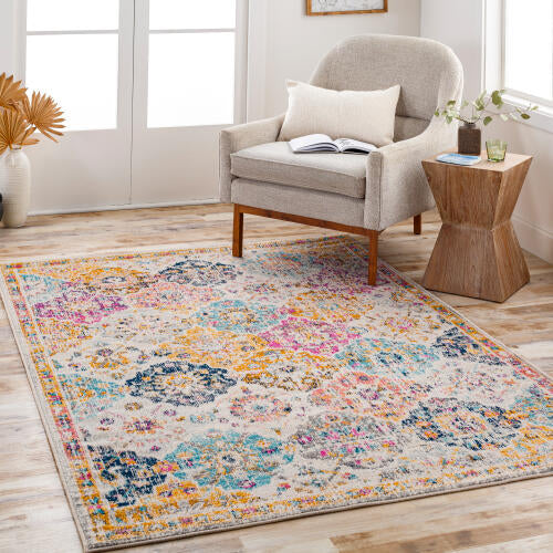 Livabliss Harput Machine Woven Rug — Multicolor Diamond Medallion | HAP-1018