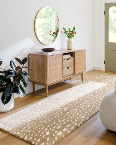 Athena Handmade Wool Rug — Light Brown / Cream | ATH-5162