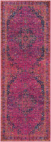 Livabliss Harput Machine Woven Rug — Magenta / Navy | HAP-1008