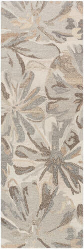 Athena Handmade Wool Floral Rug — Taupe | ATH-5150