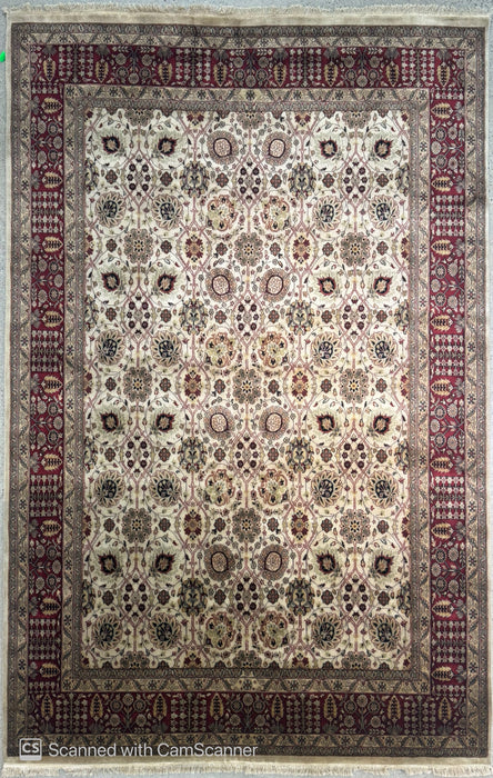 8’x10’ Hand-Knotted Persian-Style (Indo-Persian) Wool Area Rug- Multi/Red
