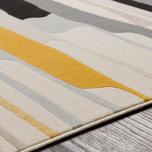 City Machine Woven Rug — Yellow / Gray Multi | CIT-2340