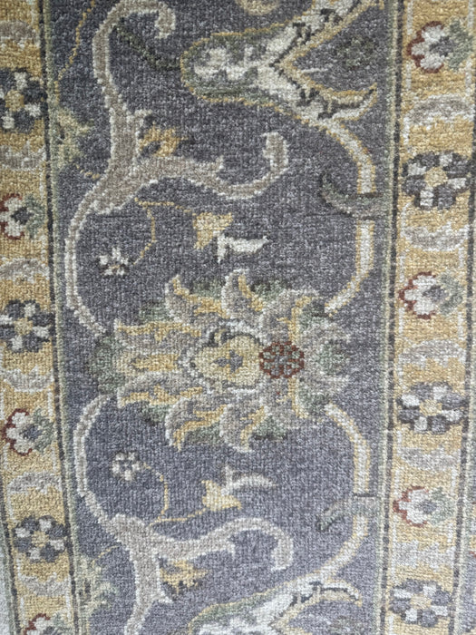 Hand-Knotted Chobi Wool Rug – Beige & Grey Border – 8' x 10'