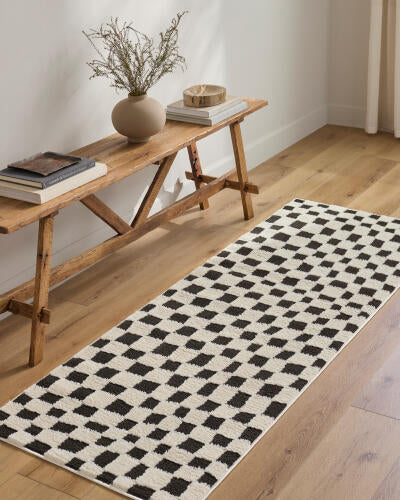 Livabliss Freud Machine Woven Rug — Ivory / Black | FEU-2302