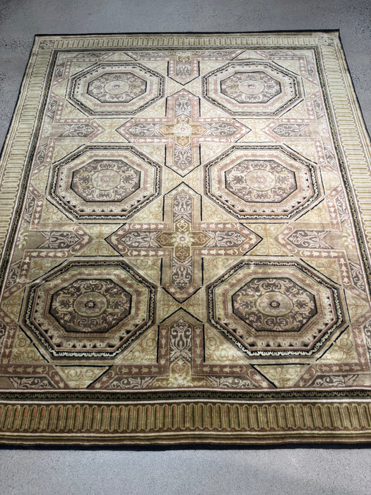 8’x10’ Hand-Knotted Persian-Style (Indo-Persian) Wool Area Rug- Multi/Green