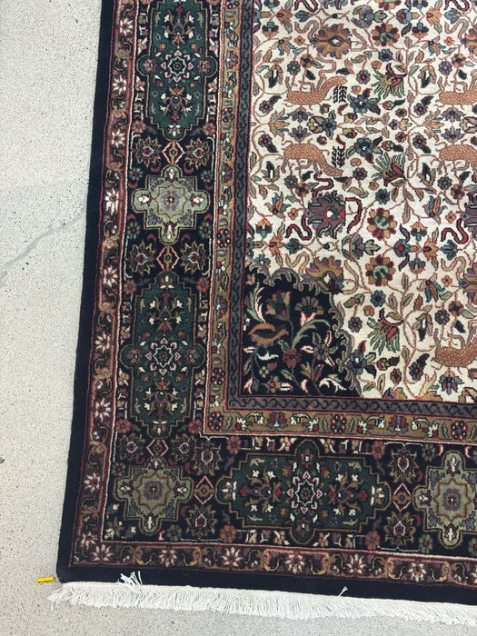 8’x10’ Hand-Knotted Persian-Style (Indo-Persian) Wool Area Rug- Multi/Green
