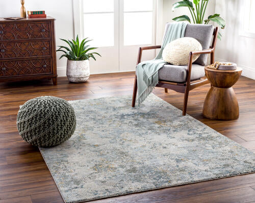 Livabliss Dresden Machine Woven Rug — Soft Teal / Taupe | DRE-2302