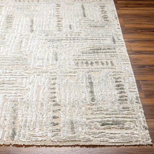 Amina Hand Knotted Rug — Beige / Light Sage | AMA-2303 - colour & pattern