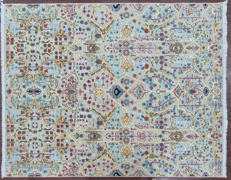 8x10 ft. Hand knotted Carpet, Orintal Bijar Embossed design, Grey/Beige