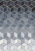 8'X10' High-Graded Polyester Modern Geometrical Style Area Rug- Blue/Grey (Power-Loomed)