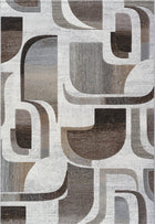 8'X10' High-Graded Polyester Modern Geometrical Style Area Rug- Grey/Brown (Power-Loomed)