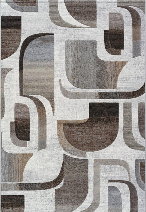 8'x10' Power-Loomed Modern Geometrical Style Grey/Brown Area Rug – KB Rugs
