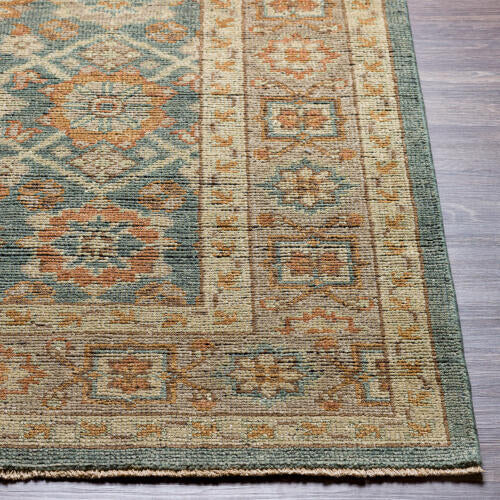 Reign Handmade Wool Rug — Teal / Terracotta Vintage Medallion | REG-2308
