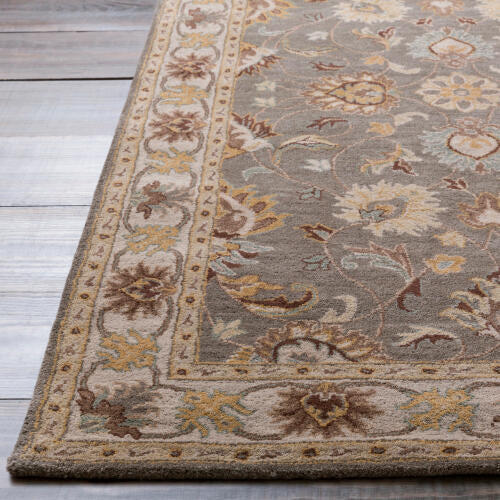 Caesar Handmade Wool Rug — Charcoal / Taupe | CAE-1005 - construction