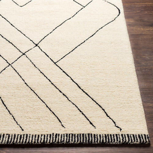 Arsenal Handmade Wool Rug — Cream / Black | ARL-2304