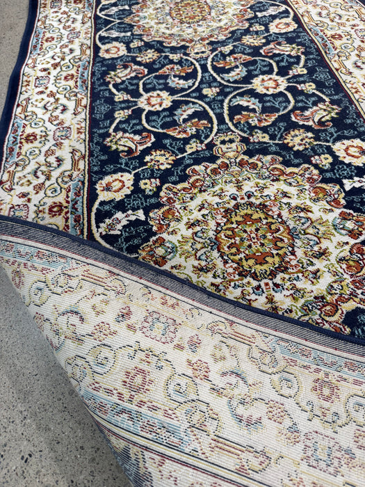 2'7" x 13' Machine-Made Traditional Runner Rug - Navy/Ivory/Multi