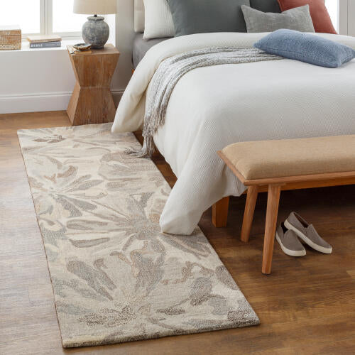 Athena Handmade Wool Floral Rug — Taupe | ATH-5150 - colour & pattern