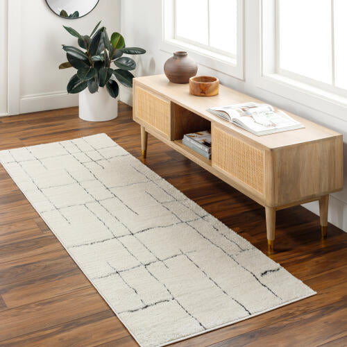 Livabliss Freud Machine Woven Rug — Ivory / Black | FEU-2300