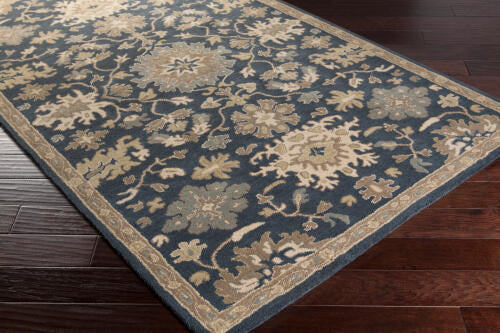 Caesar Handmade Wool Rug — Navy / Beige | CAE-1154