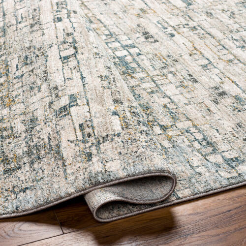 Livabliss Dresden Machine Woven Rug — Soft Teal / Taupe | DRE-2304 - construction